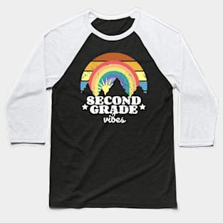 Second Grade vibes Vintage Rainbow 2nd grade Baseball T-Shirt